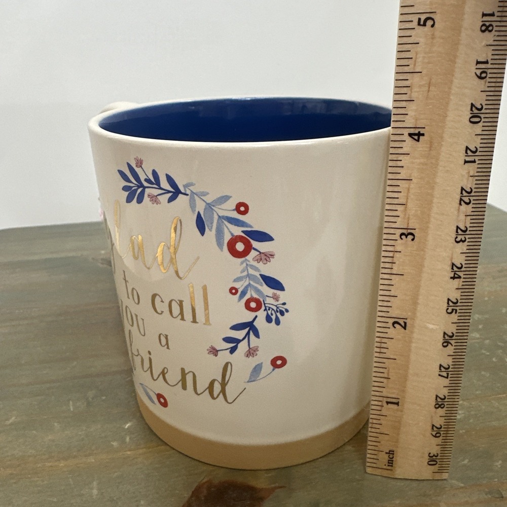 Sunday Morning Mug Friend Gift Ceramic Coffee Cup Floral Gold Friendship Quote - Picture 7 of 8